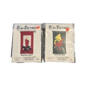 2 Outdoor Flag Pattern The Flag Factory 28" x 49" Christmas Candle Sewing 63850